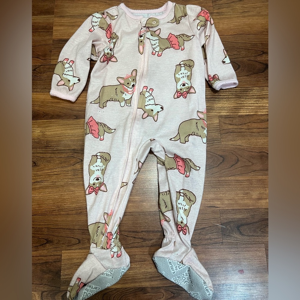 Baby Girl’s Footed Pajamas, 12M